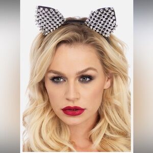 Leg Avenue Silver Studded Cat Ears